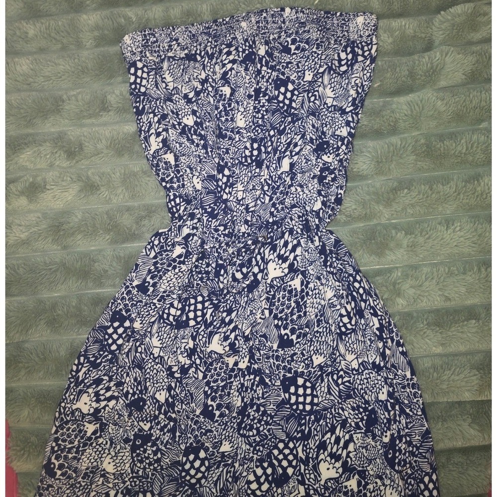 Lilly Pulitzer for Target Blue White Fish Print Strapless Jumpsuit XXL Plus Size - Picture 6 of 6